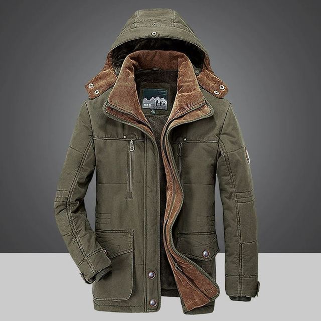 Men's insulated hooded jacket featuring a stylish design with a warm inner lining and multiple functional pockets, ideal for winter wear and outdoor adventures.