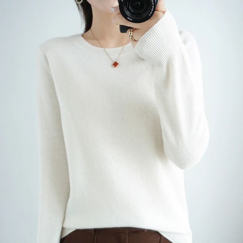 Pull-cou en laine pure en laine pure