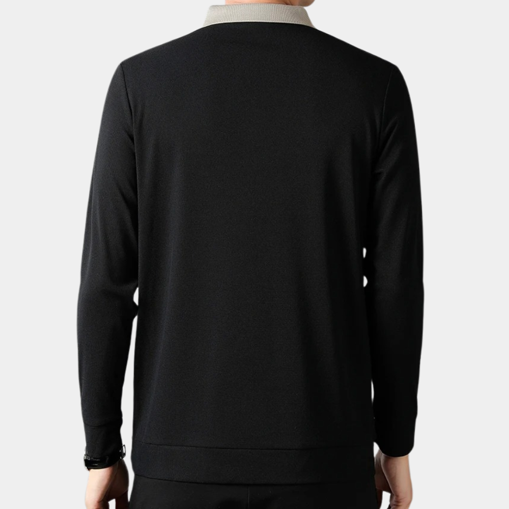 Men's classic polo shirt featuring a modern design with a sleek collar and button details, perfect for casual or semi-formal occasions.
