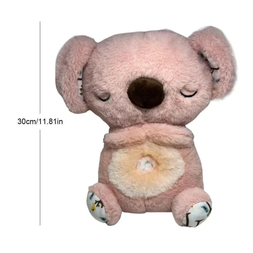 A cuddly musical plush toy with a soothing design, featuring gentle melodies and a soft, huggable texture, perfect for comforting babies during naptime or playtime.