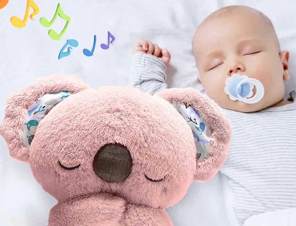 A cuddly musical plush toy with a soothing design, featuring gentle melodies and a soft, huggable texture, perfect for comforting babies during naptime or playtime.