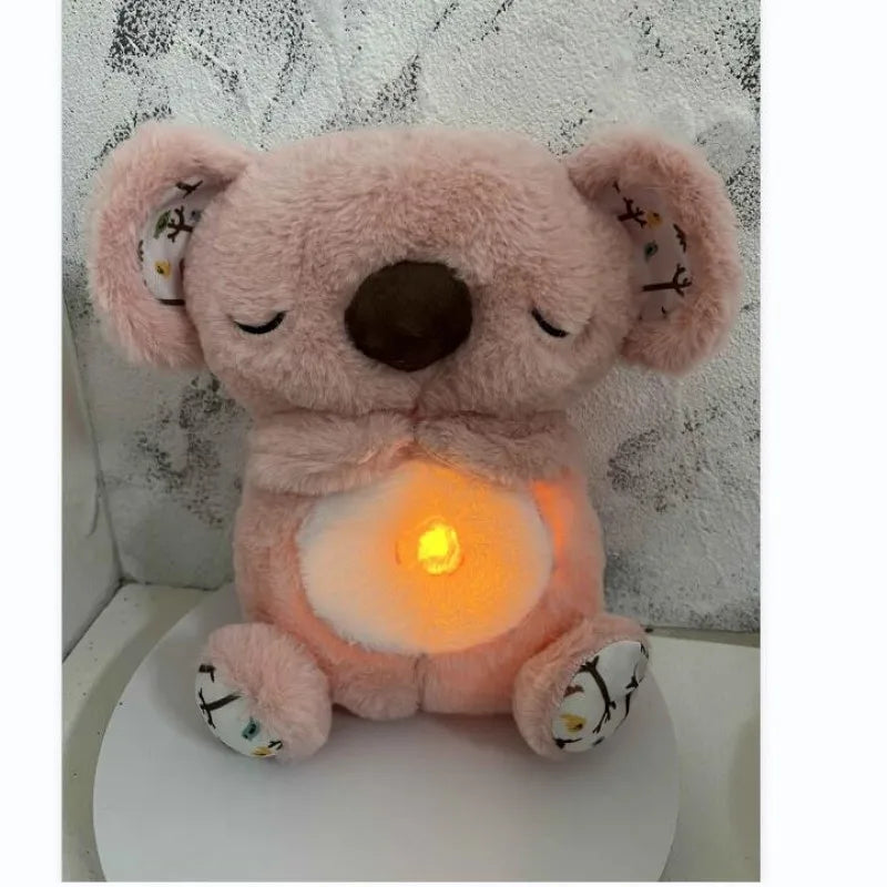 A cuddly musical plush toy with a soothing design, featuring gentle melodies and a soft, huggable texture, perfect for comforting babies during naptime or playtime.