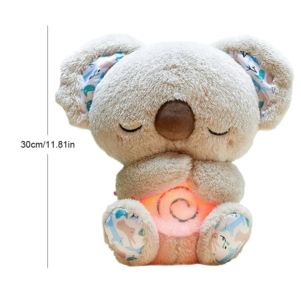 A cuddly musical plush toy with a soothing design, featuring gentle melodies and a soft, huggable texture, perfect for comforting babies during naptime or playtime.