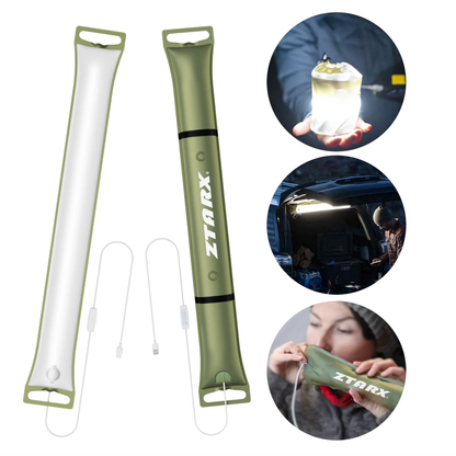 Lumière de camping solaire portable - IPX7 imperméable, gonflable et pliable, batterie de 2000mAh pour la tente, la piscine et la fête (60-86 cm)