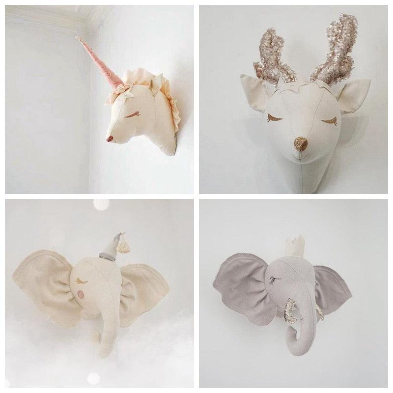 A decorative elephant wall hanging with an elegant design, featuring detailed craftsmanship and a whimsical touch, perfect for nurseries, kids' rooms, or as unique home decor.