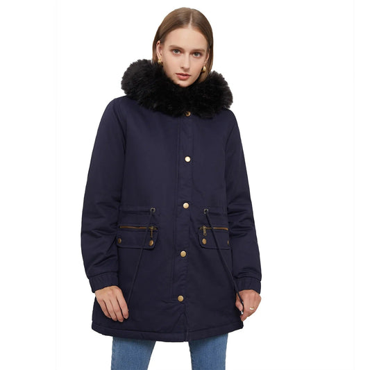 Veste d'hiver rembourrée en velours à capuchon long
