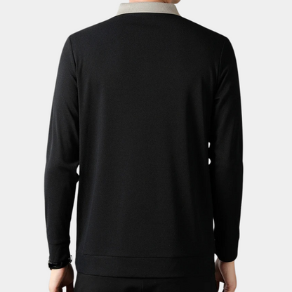 Men's classic polo shirt featuring a modern design with a sleek collar and button details, perfect for casual or semi-formal occasions.