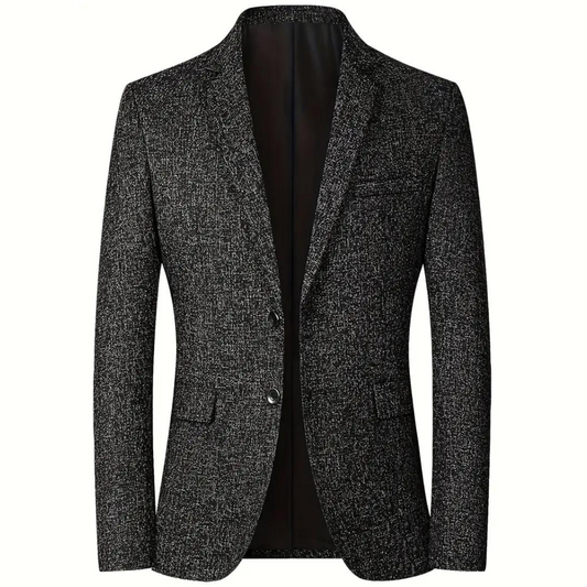 Men's tailored blazer with a modern and elegant design, featuring a sleek fit, notch lapels, and button detailing, perfect for formal and smart-casual occasions.