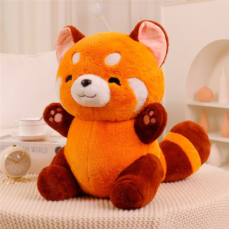 A plush toy featuring an adorable animal design, shown in two sizes, with a soft, huggable texture. Perfect as a cuddly companion for kids or a thoughtful gift for any occasion.