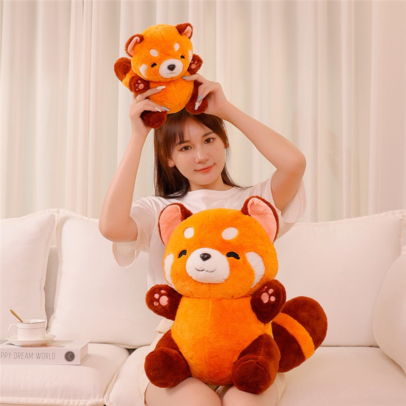 A plush toy featuring an adorable animal design, shown in two sizes, with a soft, huggable texture. Perfect as a cuddly companion for kids or a thoughtful gift for any occasion.