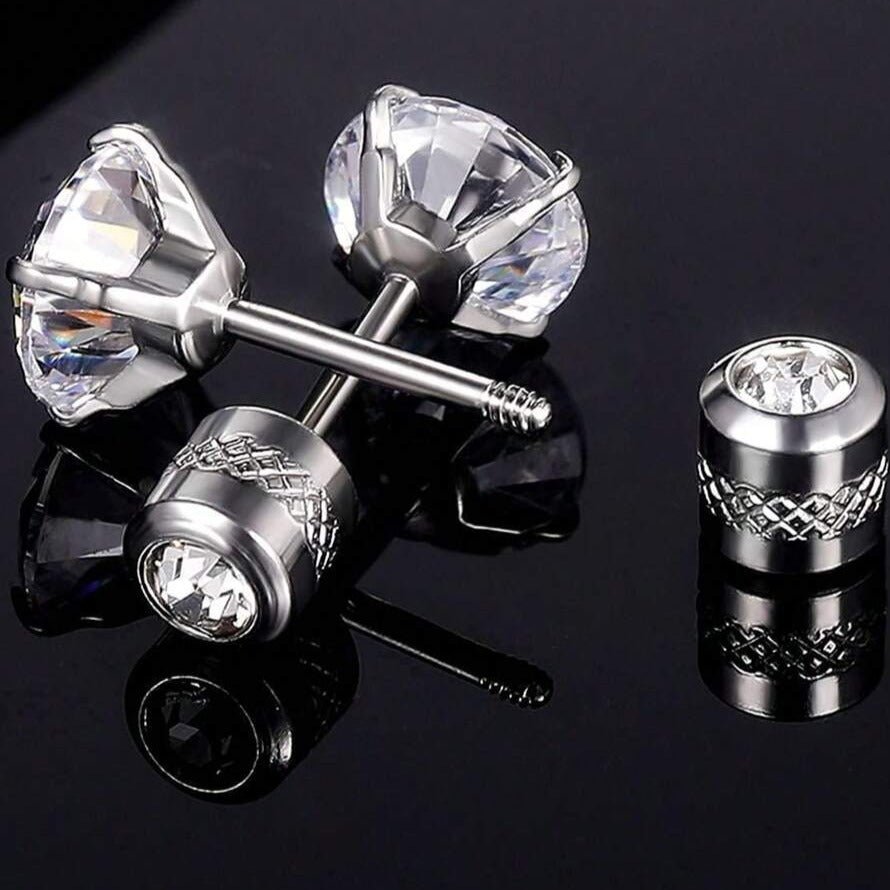 Elegant stud earrings featuring a dazzling gemstone design, crafted for a timeless and sophisticated look.