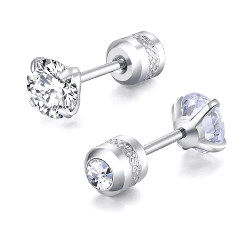 Elegant stud earrings featuring a dazzling gemstone design, crafted for a timeless and sophisticated look.