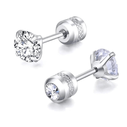 Elegant stud earrings featuring a dazzling gemstone design, crafted for a timeless and sophisticated look.