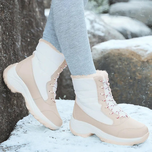 Women's waterproof winter boots with an insulated design, featuring durable construction, stylish laces, and a cozy lining, perfect for snowy walks and cold-weather adventures.